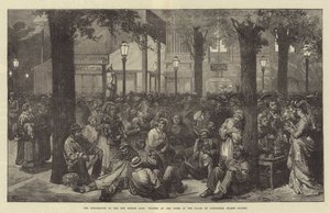 Teckningen av det nya franska lånet, väntande vid dörrarna till Palais de l